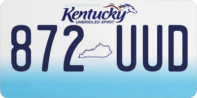 KY license plate 872UUD