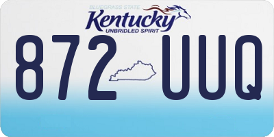 KY license plate 872UUQ