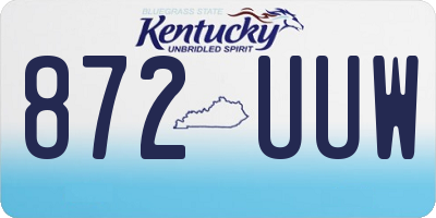 KY license plate 872UUW