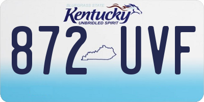 KY license plate 872UVF