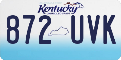 KY license plate 872UVK