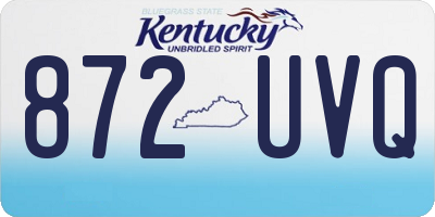 KY license plate 872UVQ