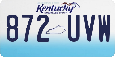 KY license plate 872UVW