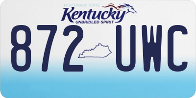 KY license plate 872UWC