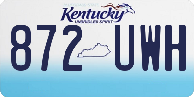 KY license plate 872UWH