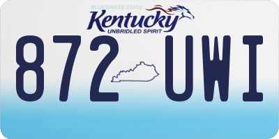 KY license plate 872UWI