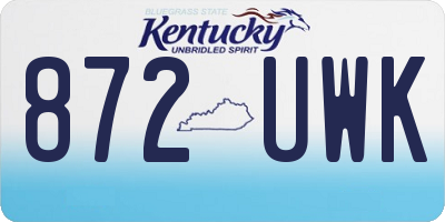 KY license plate 872UWK