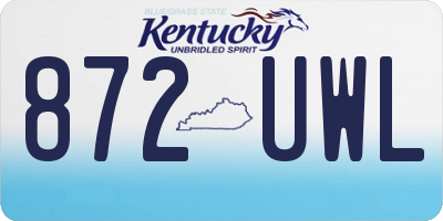 KY license plate 872UWL