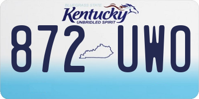 KY license plate 872UWO