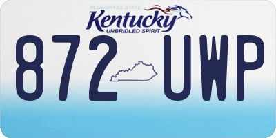 KY license plate 872UWP