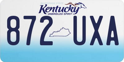 KY license plate 872UXA