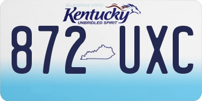 KY license plate 872UXC