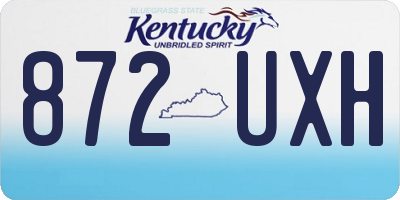 KY license plate 872UXH