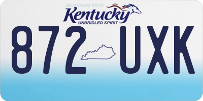 KY license plate 872UXK