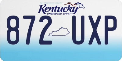 KY license plate 872UXP