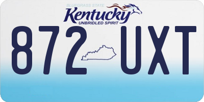 KY license plate 872UXT
