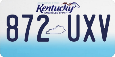 KY license plate 872UXV