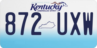 KY license plate 872UXW