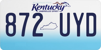 KY license plate 872UYD