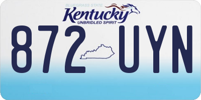 KY license plate 872UYN