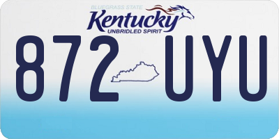 KY license plate 872UYU