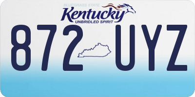 KY license plate 872UYZ