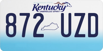 KY license plate 872UZD