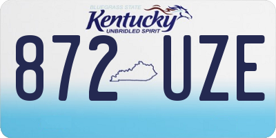 KY license plate 872UZE