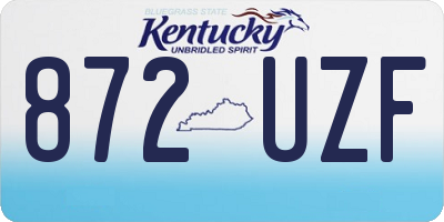KY license plate 872UZF