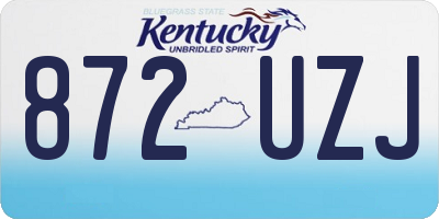 KY license plate 872UZJ