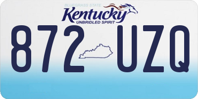 KY license plate 872UZQ