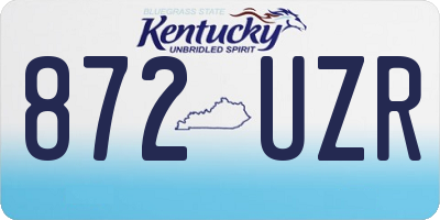KY license plate 872UZR