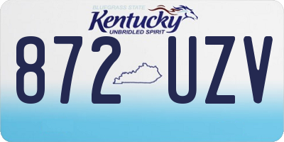 KY license plate 872UZV