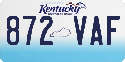 KY license plate 872VAF