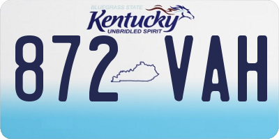 KY license plate 872VAH