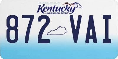 KY license plate 872VAI