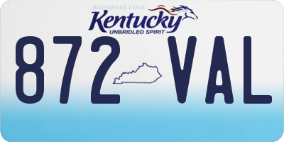 KY license plate 872VAL