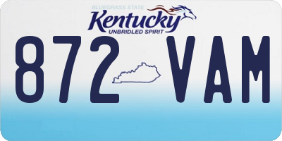 KY license plate 872VAM
