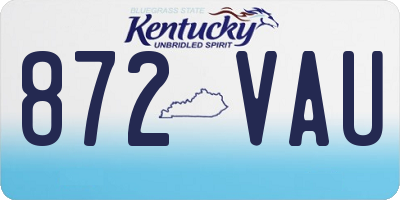 KY license plate 872VAU
