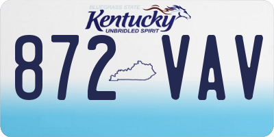KY license plate 872VAV