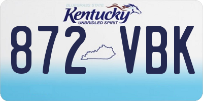 KY license plate 872VBK