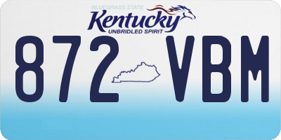 KY license plate 872VBM