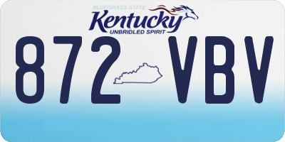 KY license plate 872VBV