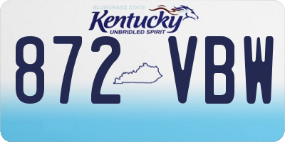 KY license plate 872VBW