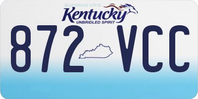 KY license plate 872VCC