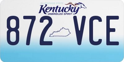 KY license plate 872VCE
