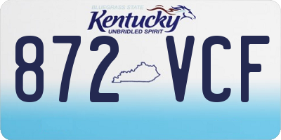 KY license plate 872VCF