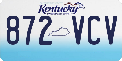 KY license plate 872VCV