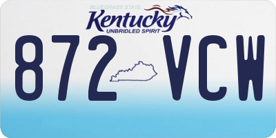 KY license plate 872VCW