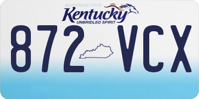 KY license plate 872VCX